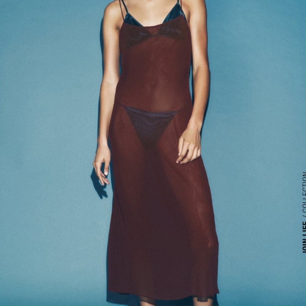 Semi sheer strap dress